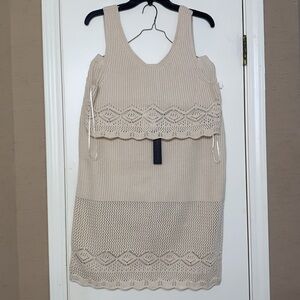 House of Harlow 1960 2 piece cream crochet skirt and tank set size large